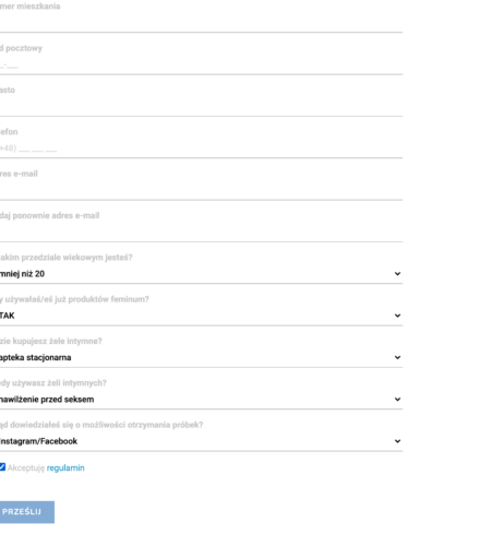 Darmowe próbki Feminum – żel intymny do zamówienia przez formularz
