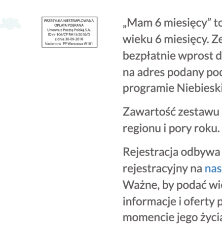 Darmowe próbki Niebieskie Pudełko – pakiet Mam 6 miesięcy