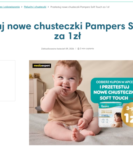 Darmowe próbki Pampers Aqua Soft Touch – chusteczki za 1 zł