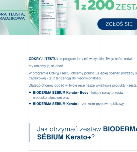 Darmowe próbki Bioderma Sébium Kerato+